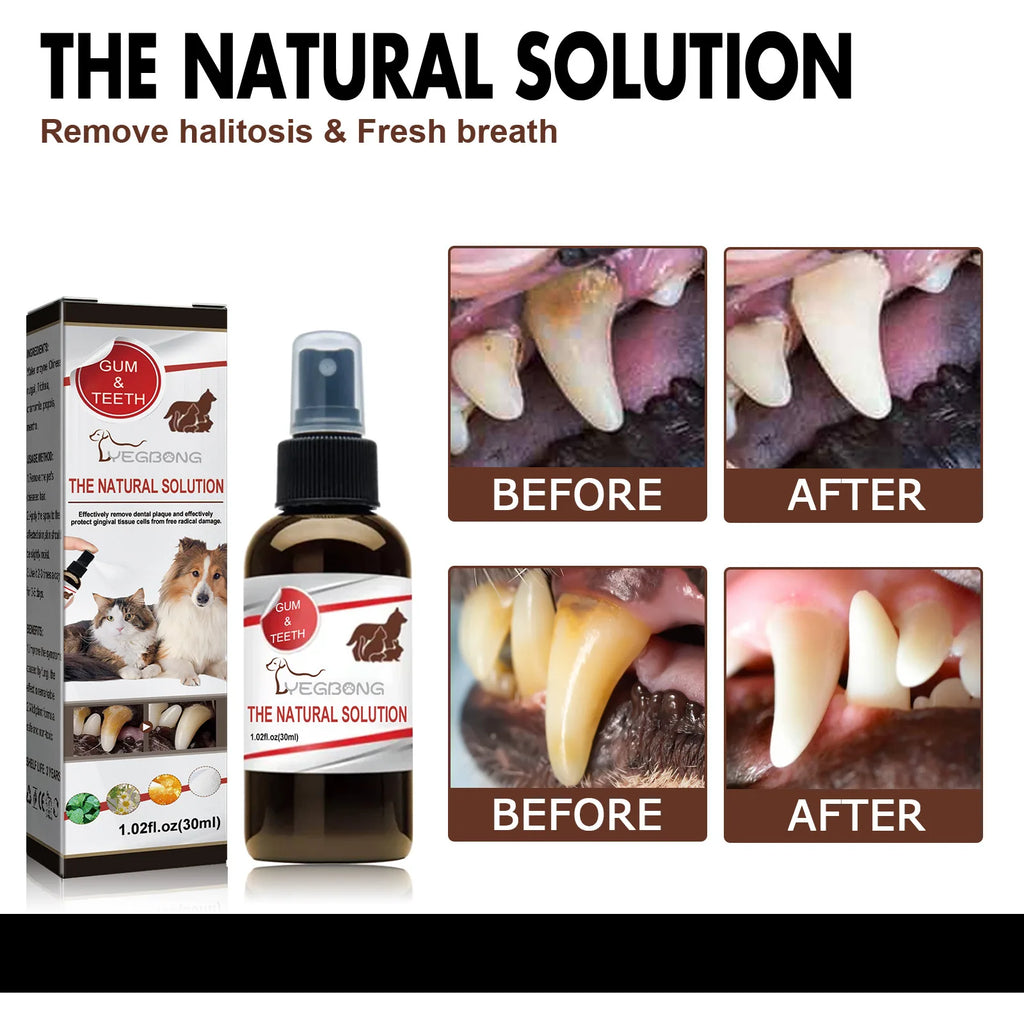 Pet Tooth Cleaning Spray 30ml – Fresh Breath Dental Care & Oral Hygiene Spray for Dogs and Cats