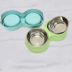 Double Stainless Steel Pet Bowls with Non-Slip Base (Food & Water)
