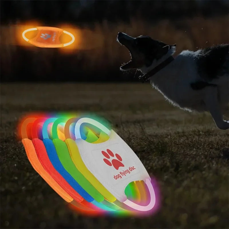 LED Light Up Dog Flying Disc – 3 Mode Glowing Frisbee for Night Fetch, Training & Interactive Play