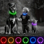 USB Rechargeable LED Dog Collar – Luminous Reflective Anti-Lost Pet Collar for Dogs