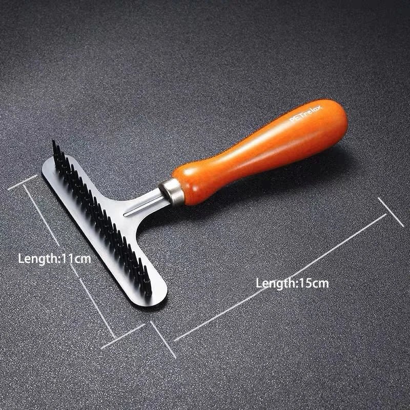 Pet Undercoat Rake Deshedding Tool | Wooden Handle Dog & Cat Grooming Brush