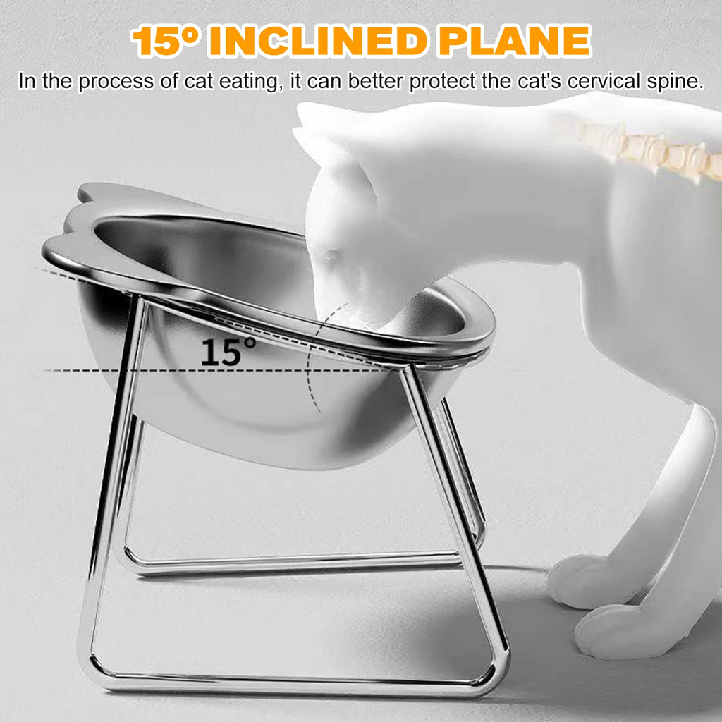 Elevated Stainless Steel Pet Bowl with Stand – Anti-Slip & Neck Support