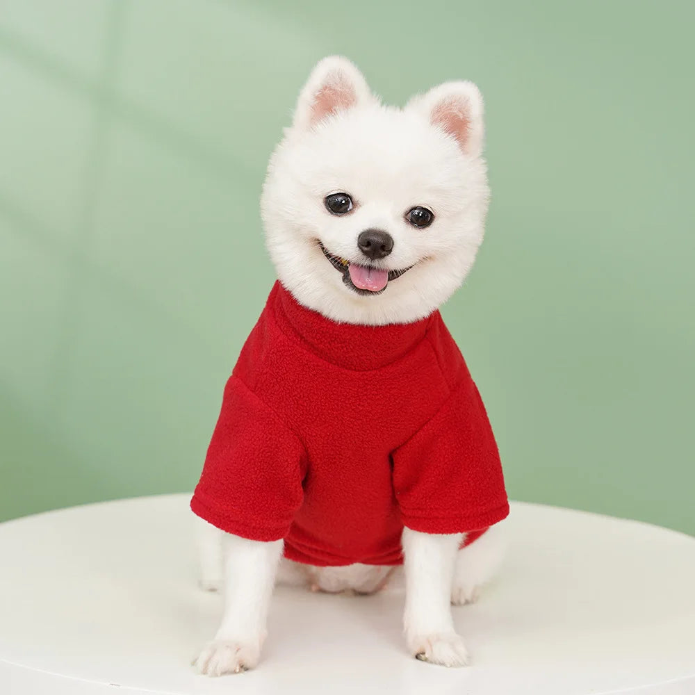 Winter Warm Dog Hoodies Pet Clothes for Small Dogs Fashion Solid Color Puppy Sweatshirt Soft Cat Pullovers Chihuahua Pet Hoodies