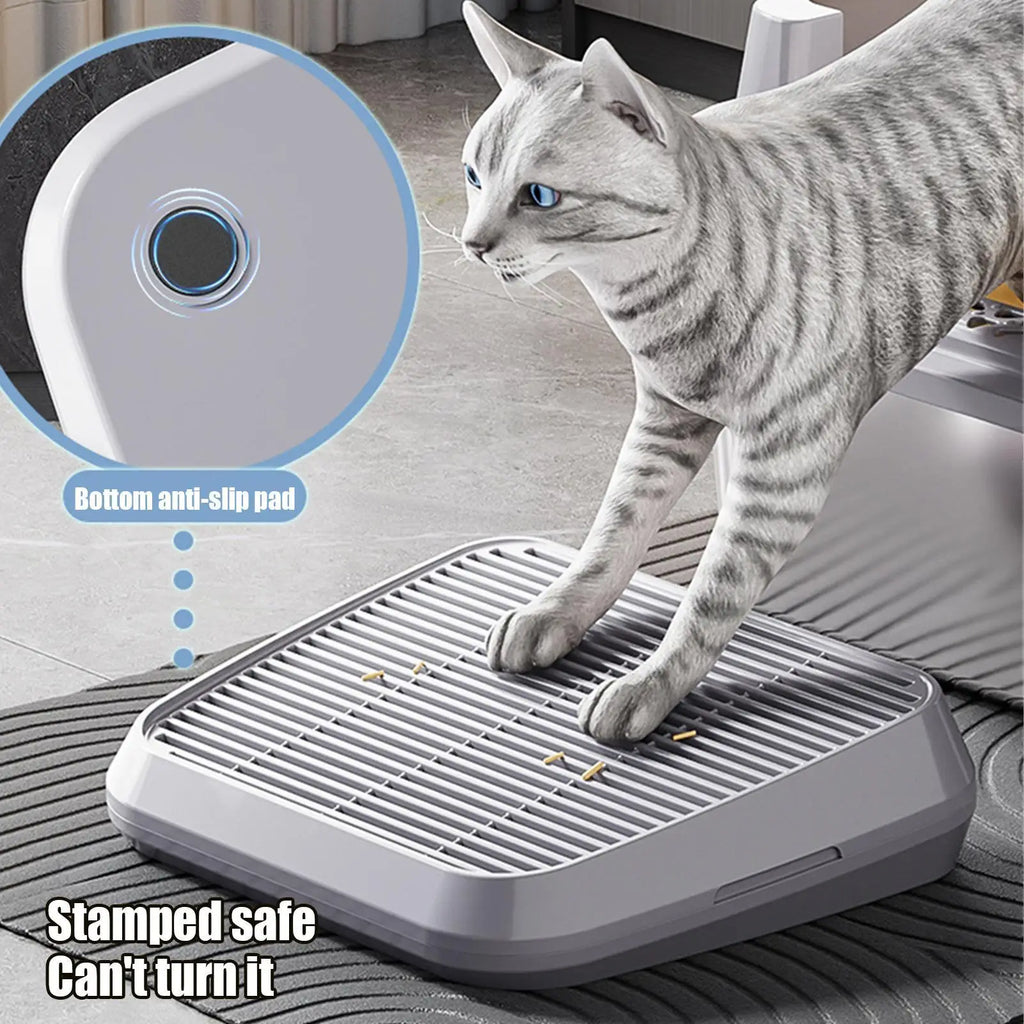 Cat Litter Box Step and Litter Catcher Ramp – Anti-Tracking Non-Slip Litter Mat with Filter Function for Easy Cleaning