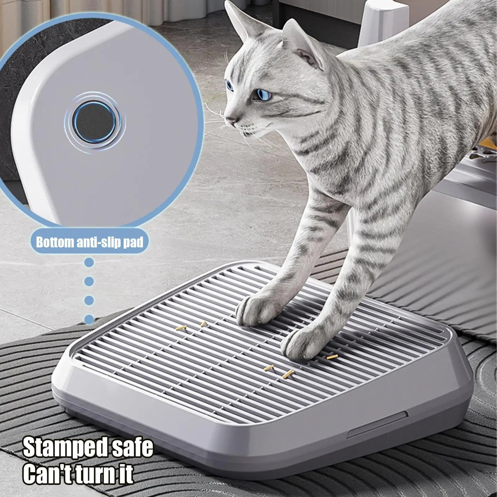 Cat Litter Box Step and Litter Catcher Ramp – Anti-Tracking Non-Slip Litter Mat with Filter Function for Easy Cleaning