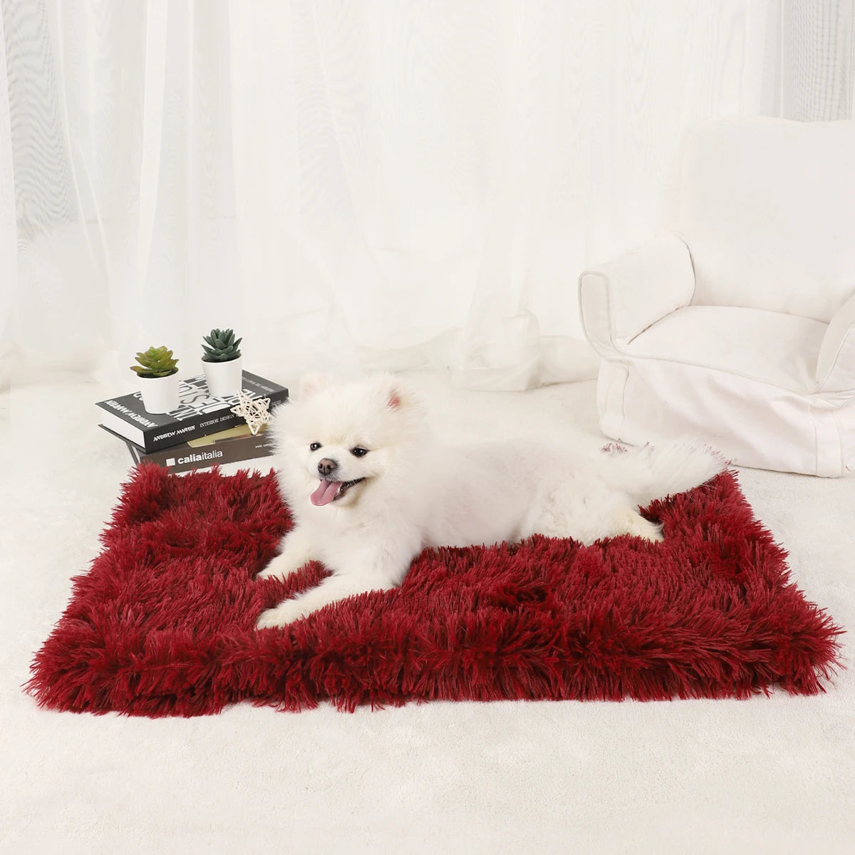 Plush Dog Blanket and Warm Pet Bed for Small Medium Large Dogs and Cats | Washable Puppy Sleeping Mat