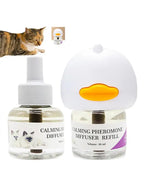 Cat Calming Pheromone Diffuser with Refill Liquids | Relaxing Stress Relief Aid for Indoor Cats EU/UK Plug