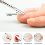 Nailpop Stainless Steel Cuticle Pusher Tool – Professional Nail Cleaner for Manicure & Pedicure, Nail Care & Dead Skin Remover Kit (NT-001-C)
