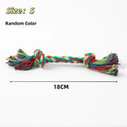 Random Color Double Knot Cotton Rope Dog Chew Toy for Puppies and Small Dogs