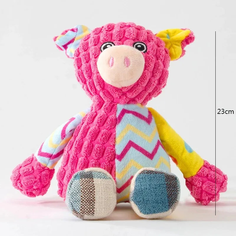 Pet Plush Puzzle Toy – Cute Animal Squeaky Chew & Teeth Cleaning Toy for Dogs & Cats