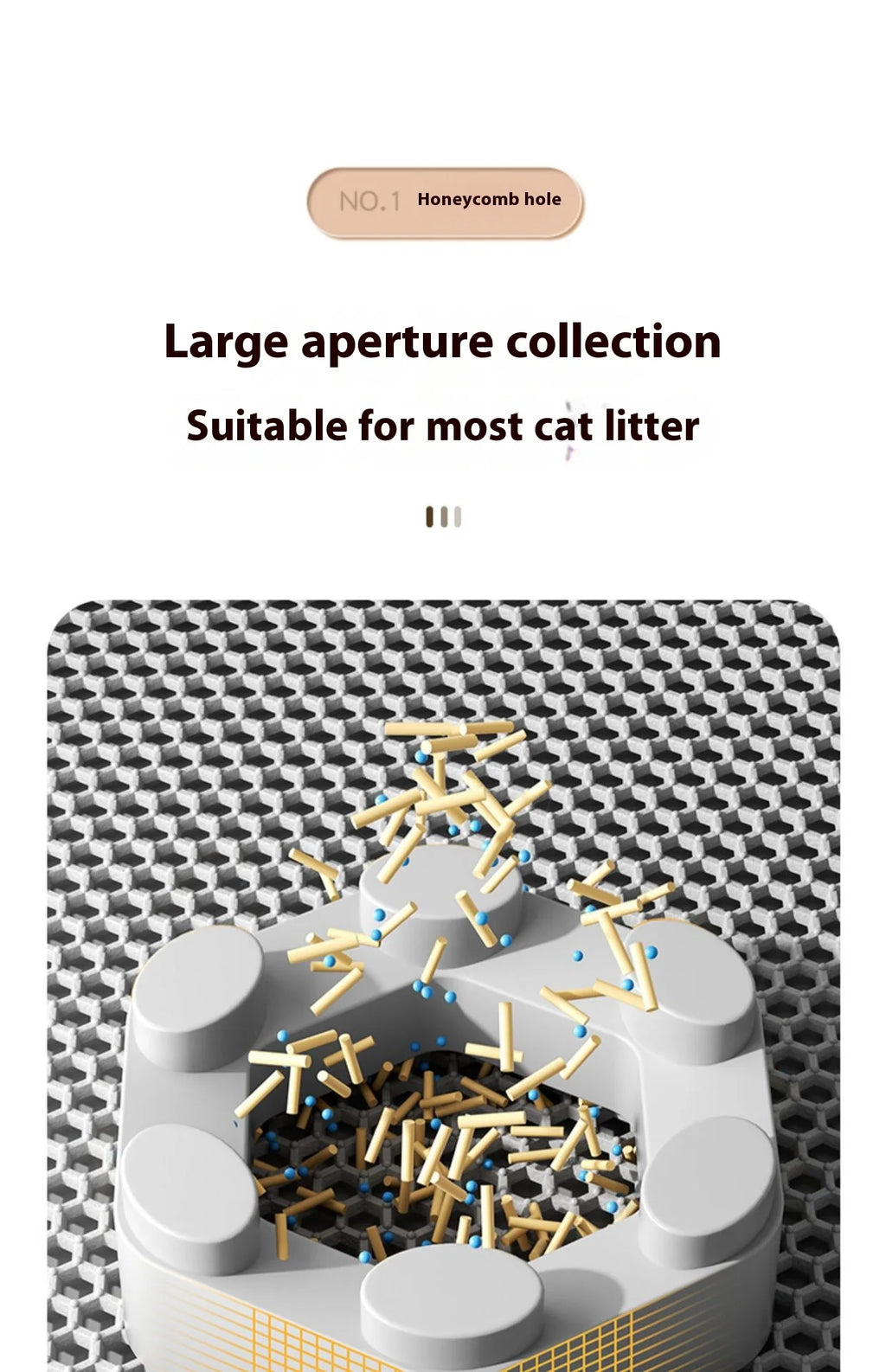 Premium 2-Layer Cat Litter Mat – Waterproof EVA Litter Trapping Mat with Non-Slip Base for Indoor Cats and Kittens