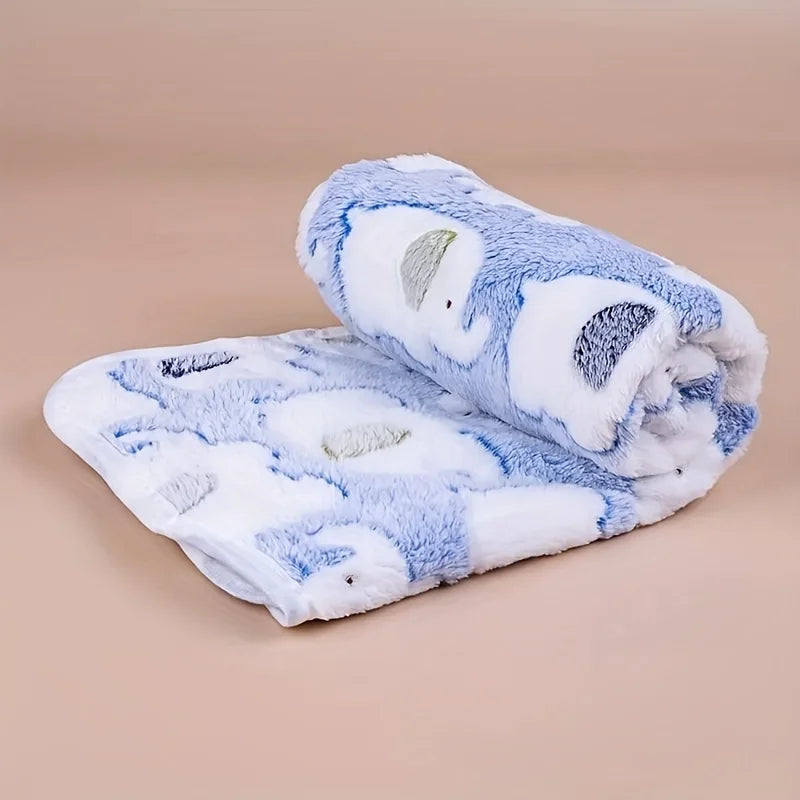 Cartoon Elephant Pet Blanket for Dogs and Cats | Soft Cozy Flannel Throw for Puppies & Kittens