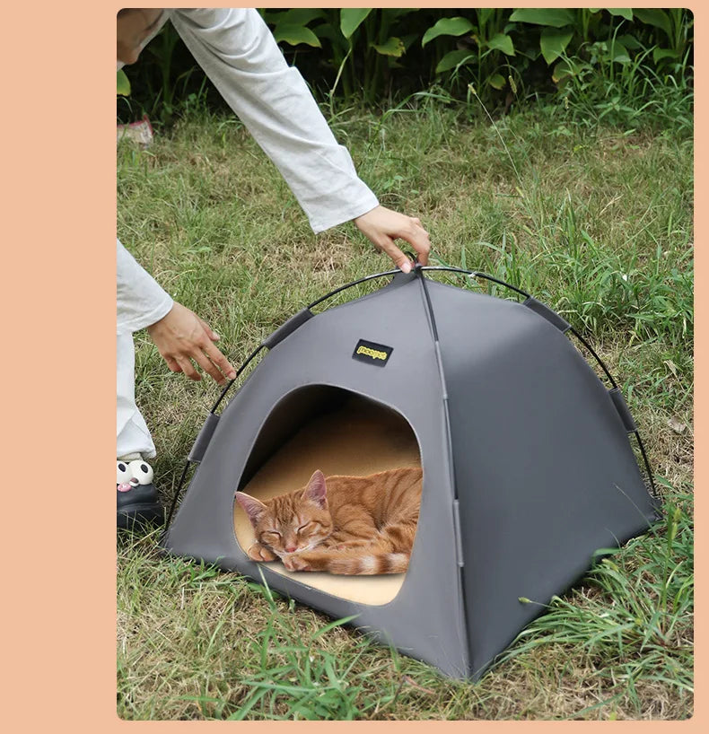 Tent Shape Cat Beds Removable Convenient Storage Pet Bed Portable Outdoor Travel Sunshade Cat and Dog Tent Pet Essentials