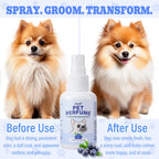 Pet Perfume Spray for Dogs and Cats | Plant-Based Long Lasting Deodorizing Floral Fruit Fragrance