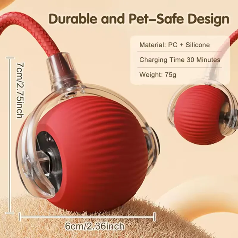 Interactive Dog and Cat Ball Toy with Rope – Durable Self Entertainment Jumping Pet Teaser Ball