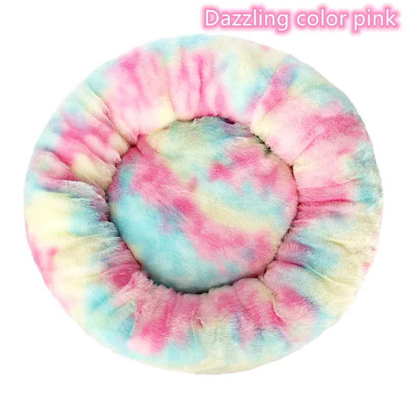 Super Soft Plush Cat Bed – Washable Donut Pet Bed for Cats and Small Dogs