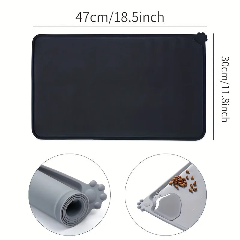 Silicone Pet Feeding Mat – Waterproof Non-Slip Dog & Cat Food Bowl Placemat