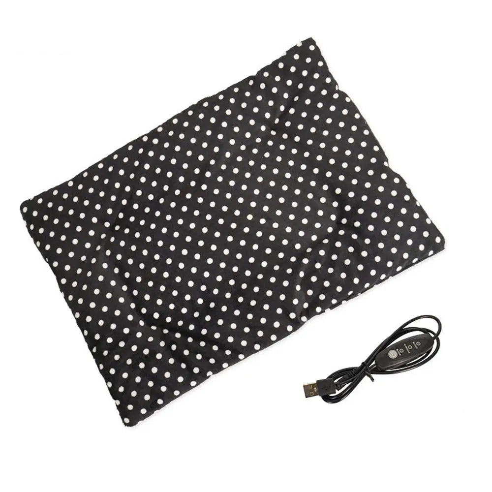 USB Pet Heating Pad Soft Plush Electric Blanket for Dogs and Cats | Washable Warm Bed Mat for Winter Puppies and Kittens