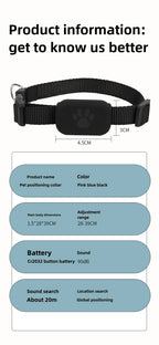 Pet Bluetooth GPS Tracker Dog Mini Tracking Movement Alert Collars Anti Lost Tracker for Cats and Puppies Remote Global Locator