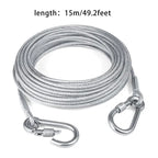 Double-Headed Dog Tie Out Cable Leash – Heavy Duty Steel Wire Outdoor Training Traction Rope