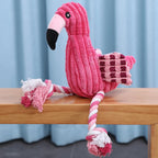 Animal Shape Squeaky Plush Dog Toy – Bite Resistant Corduroy Chew Toy for Small and Large Dogs