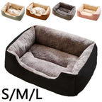 Soft Plush Pet Bed for Cats & Small Dogs – Cozy Warm Sleeping Cushion Basket House