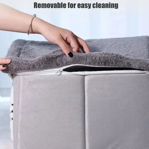Indoor Warm Dog House Tent Bed for Small Dogs & Cats – Removable Washable Cushion All-Season Pet Kennel