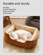 Soft Plush Pet Bed for Cats & Small Dogs – Cozy Warm Sleeping Cushion Basket House