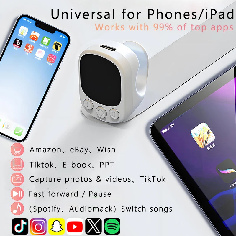 Bluetooth Mouse Ring Remote Control with Touchpad – Smart Screen Clicker & Scrolling Ring for Android and iOS