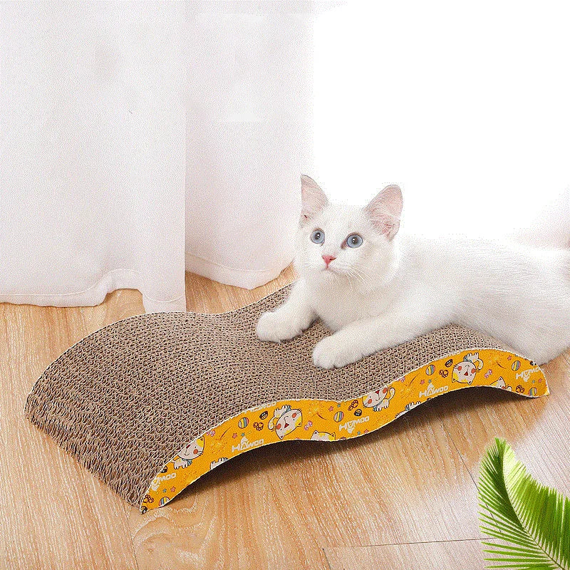 Corrugated Cat Scratching Board – Double-Sided Cardboard Cat Scratcher Pad with Catnip for Claw Sharpening & Furniture Protection