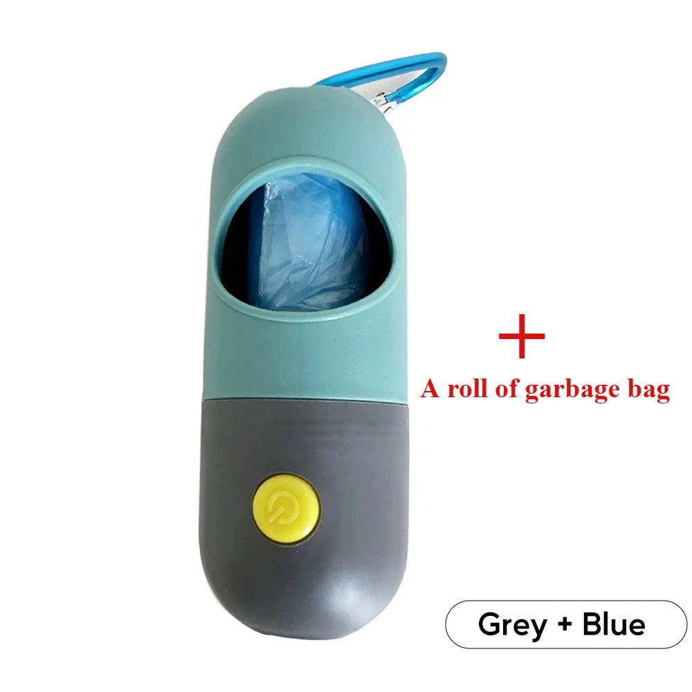 LED Dog Poop Bag Dispenser with Light – Portable Pet Waste Bag Holder