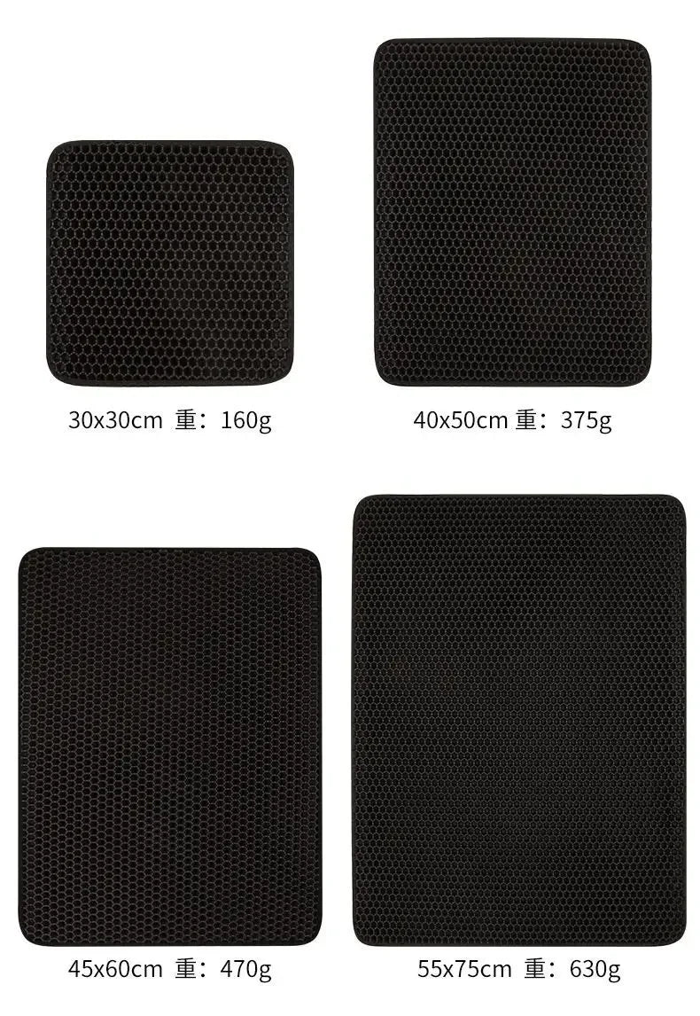 Non-Slip Waterproof Double Layer Cat Litter Mat – Washable Pet Litter Catcher Pad for Clean Home