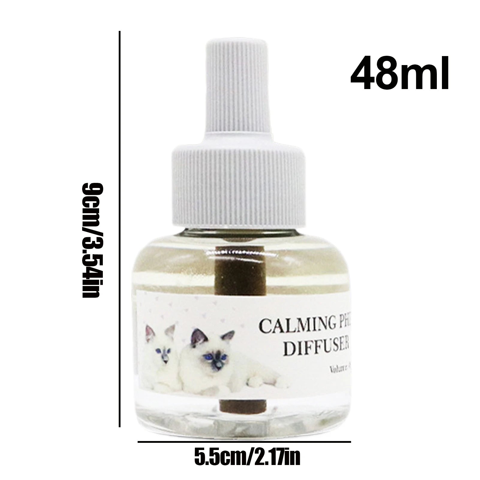 Cat Calming Pheromone Diffuser with Refill Liquids | Relaxing Stress Relief Aid for Indoor Cats EU/UK Plug