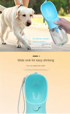 Portable Dog Water Bottle with Food Storage – Travel Feeder Bowl for Dogs & Cats