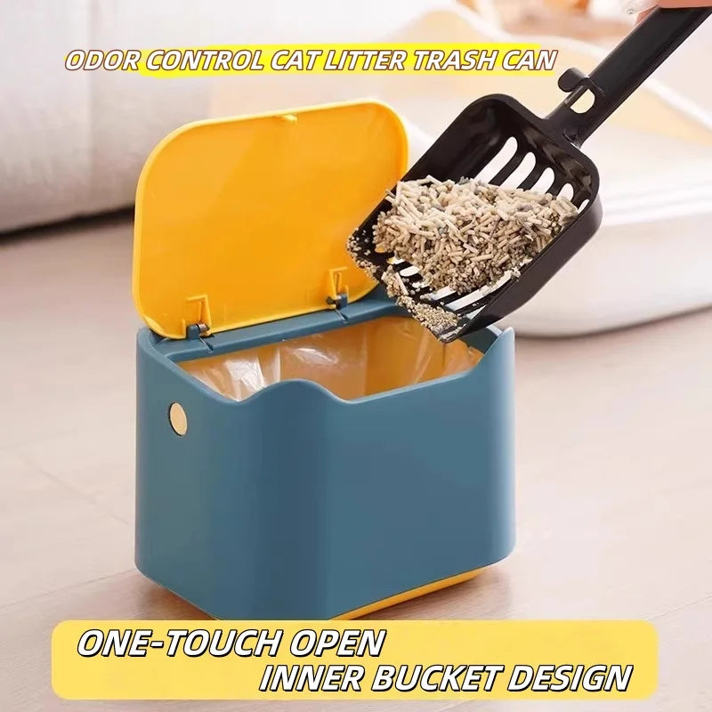 EelJoy Fully Enclosed Cat Litter Box – Portable Closed Kitty Litter Pan Toilet for Medium and Large Cats, Rabbits and Small Animals