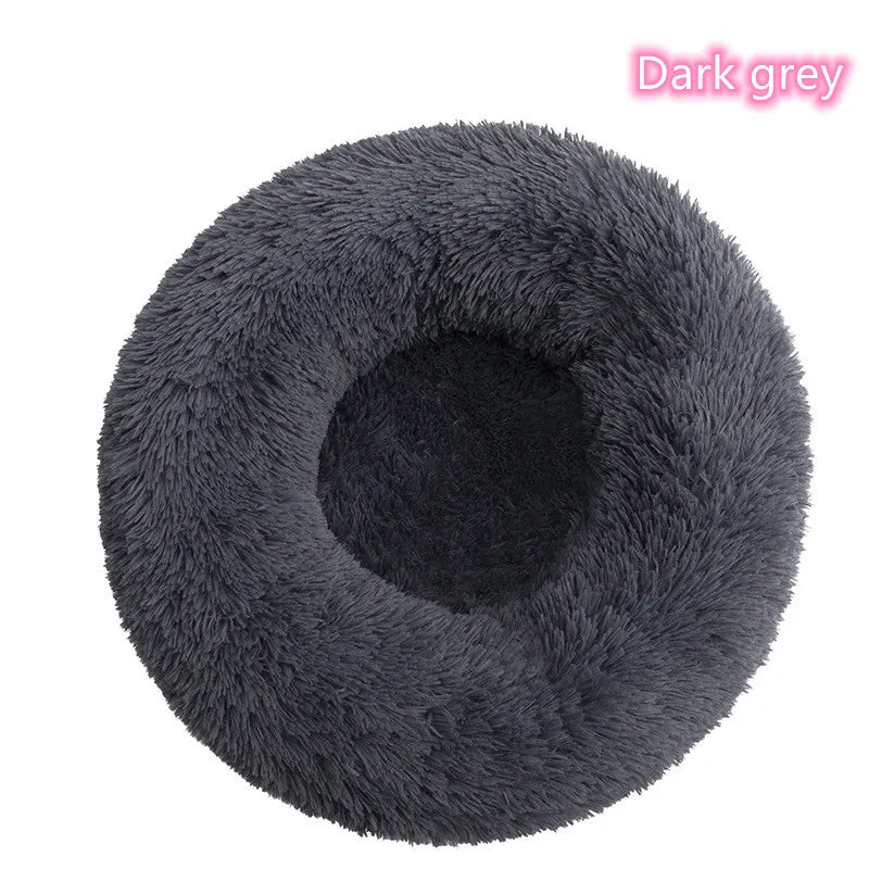 Super Soft Plush Cat Bed – Washable Donut Pet Bed for Cats and Small Dogs