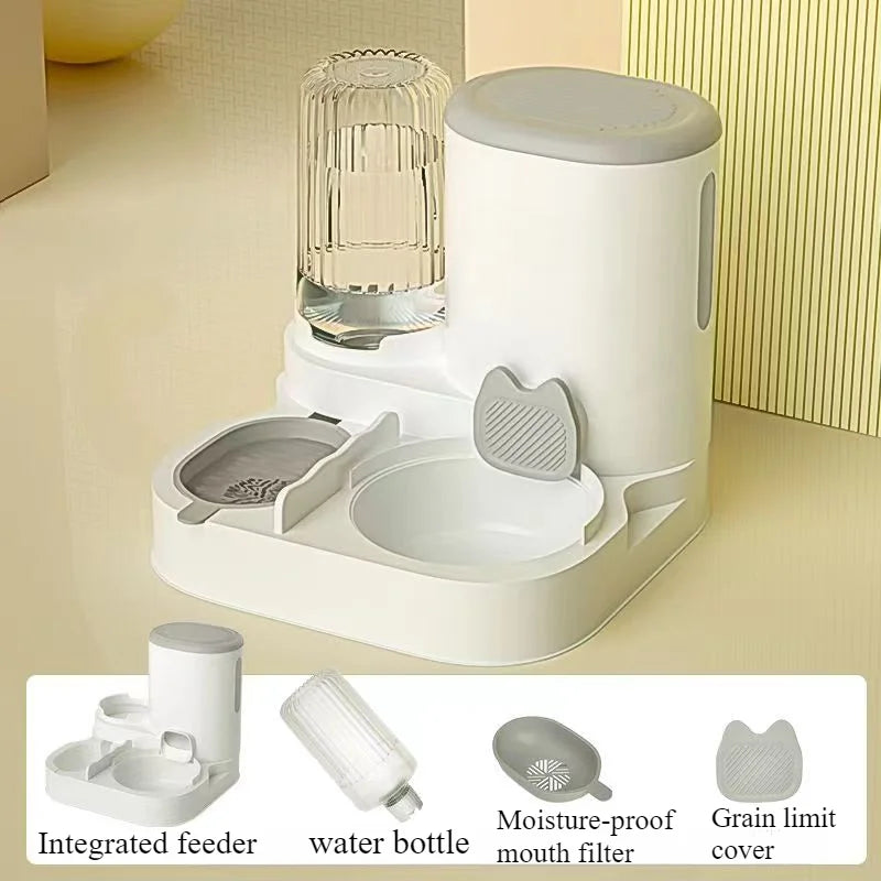 Automatic Cat & Dog Feeding Bowl with Water Dispenser – Integrated Slow Feeder Pet Food & Water Station for Cats and Dogs