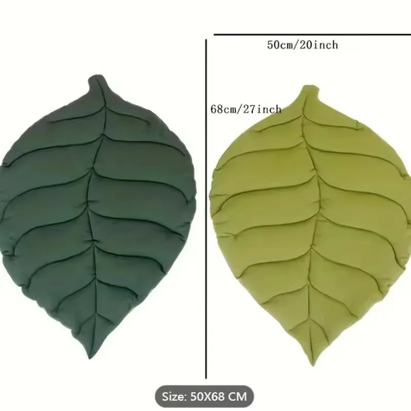 Leaf Shaped Cotton Pet Bed Mat – Soft Washable Cat and Dog Sleeping Pad