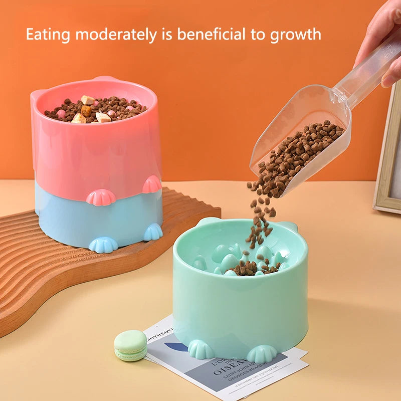Cat Slow Feeder Bowl – Anti-Choking Neck Protection Feeding Dish for Cats & Small Dogs
