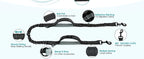 Hands Free Dog Leash with Pouch, Double Leash for Two Dogs, Retractable Bungee with Double Padded Handles, Dog harness