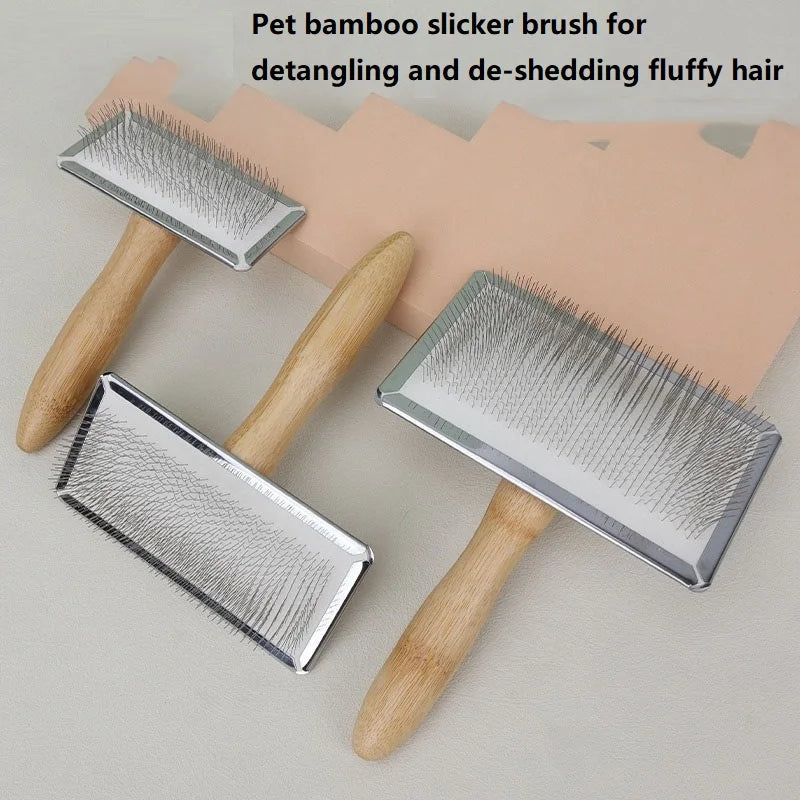 Wooden Pet Grooming Brush for Dogs & Cats | Long Hair Detangling Comb GSZ05