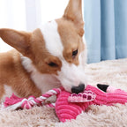 Animal Shape Squeaky Plush Dog Toy – Bite Resistant Corduroy Chew Toy for Small and Large Dogs
