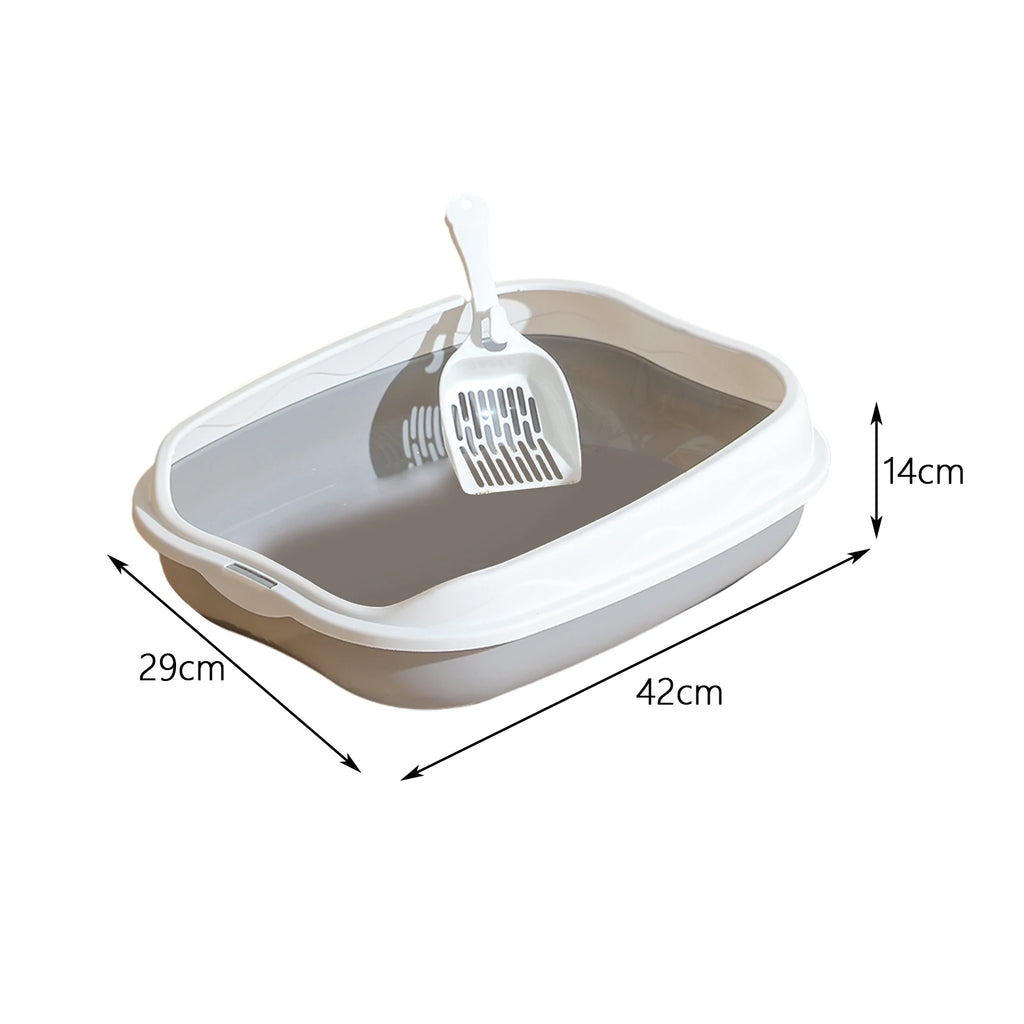 Semi-Enclosed Cat Litter Box – Large Spatter-Proof Cat Toilet with Anti-Tracking Pedal and Open Ventilation Design