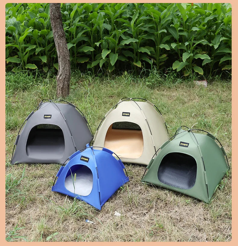 Tent Shape Cat Beds Removable Convenient Storage Pet Bed Portable Outdoor Travel Sunshade Cat and Dog Tent Pet Essentials