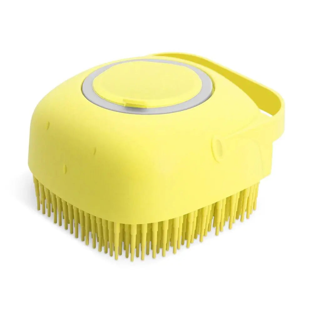 Pet Shampoo Brush 80ml | Silicone Dog & Cat Bath Massage Scrubber 2-in-1 Grooming Tool