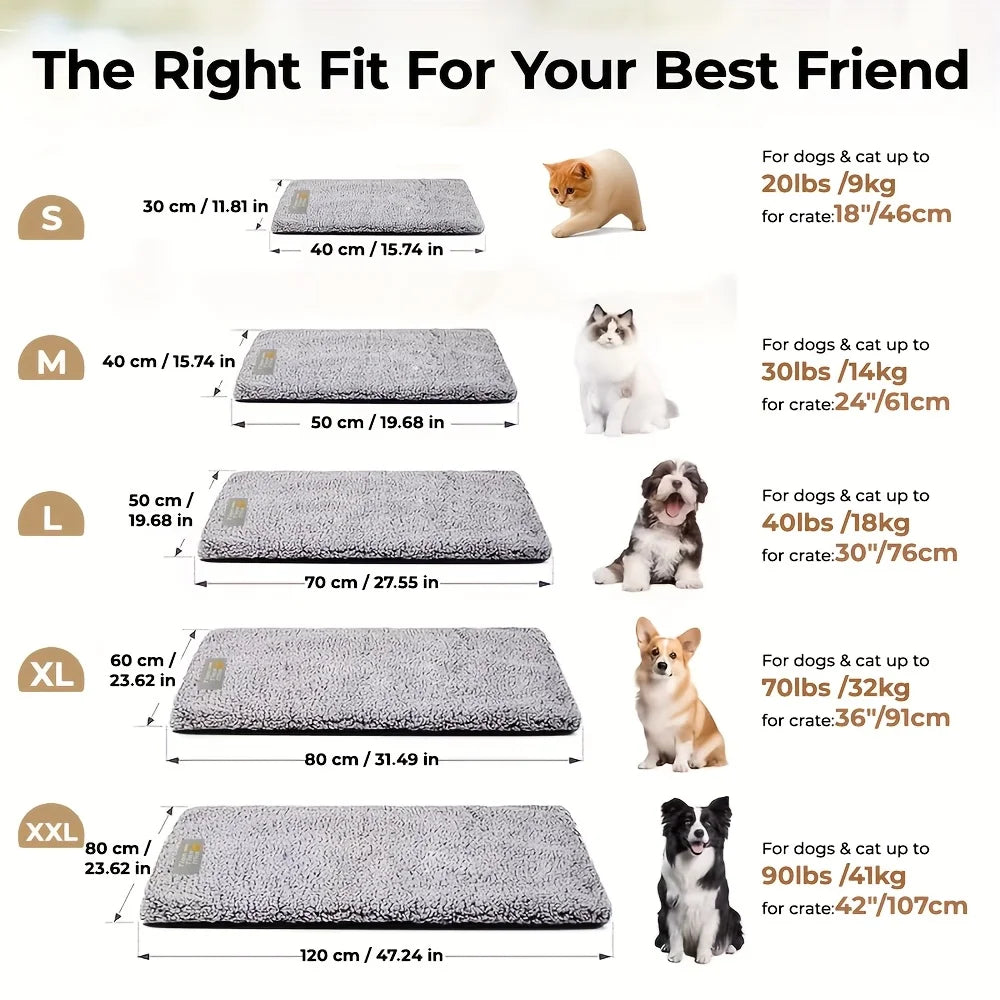 Winter Warm Pet Mattress for Dogs and Cats | Non-Slip Washable Cozy Bed Mat for Small to Large Pets