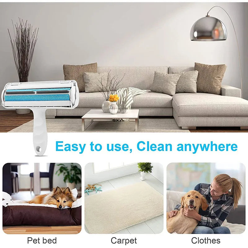 Self-Cleaning Pet Hair Remover Roller – Reusable Dog & Cat Fur Lint Brush