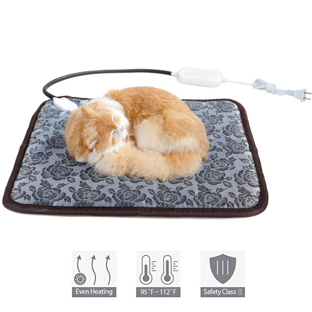Waterproof Pet Heating Pad for Dogs and Cats | Electric Winter Heated Mattress with Temperature Control