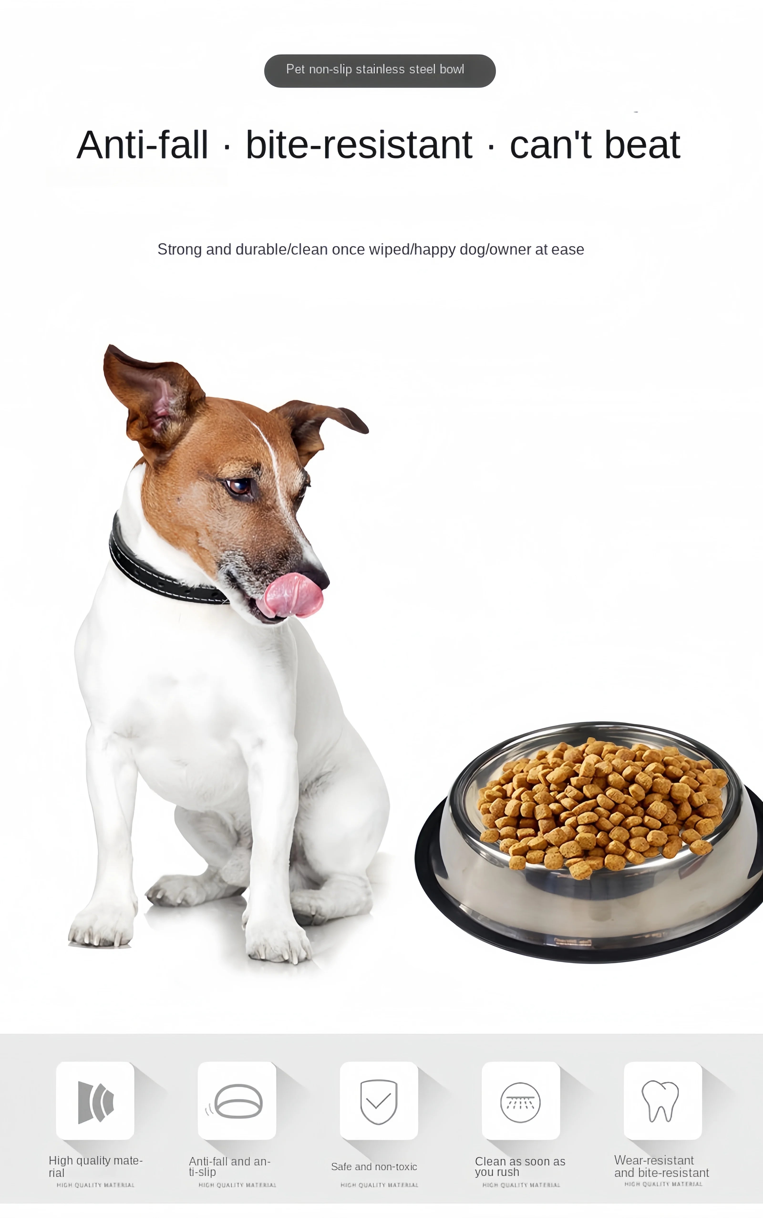 Stainless Steel Pet Bowl – Durable & Easy to Clean (6 Sizes)