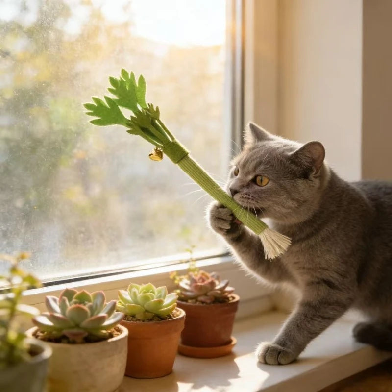 Catnip Cat Chew Toy – Interactive Teeth Cleaning & Self-Play Molar Stick